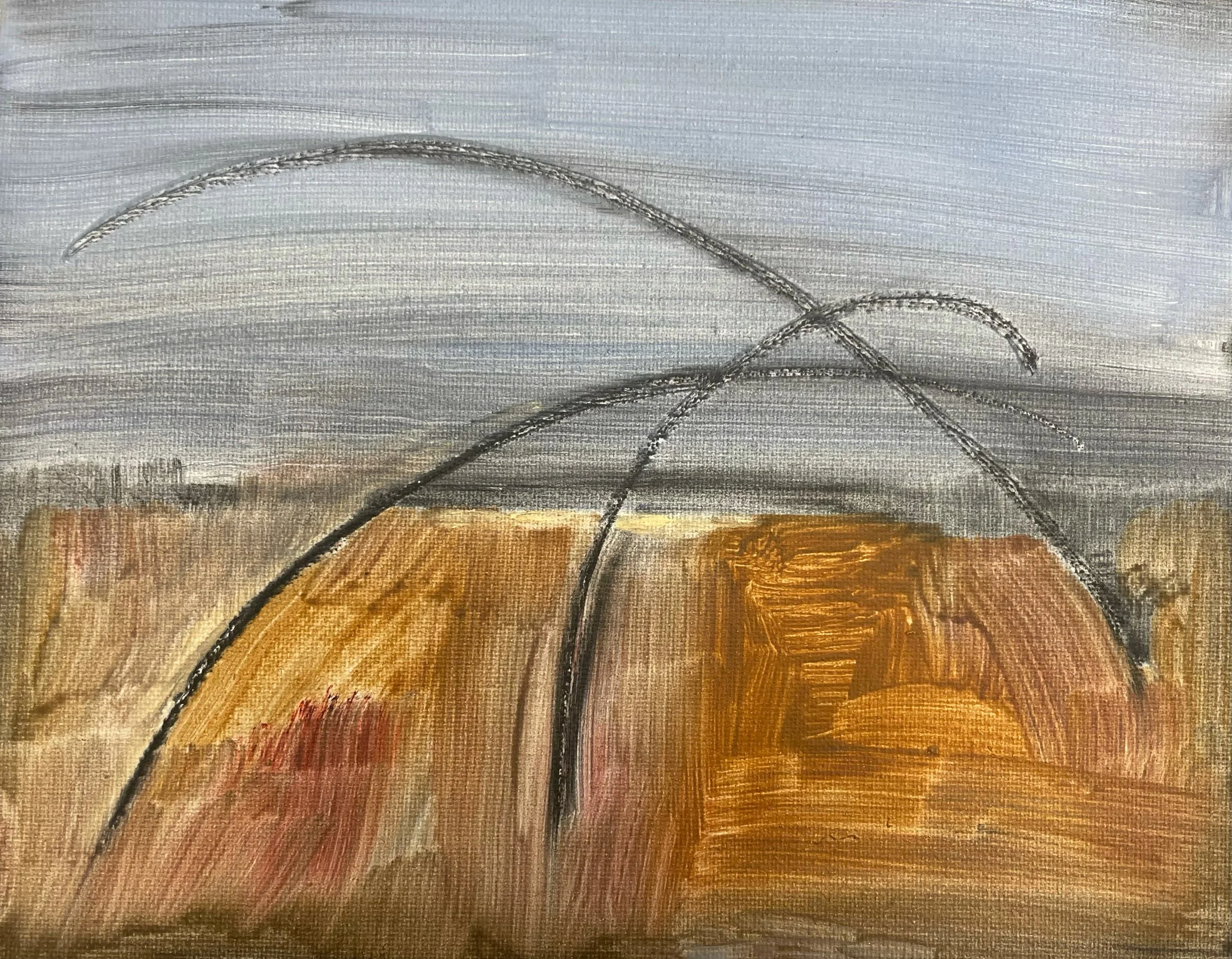 Surveying the Land 3, 8 x 10in, acrylic and graphite on canvas, 2026