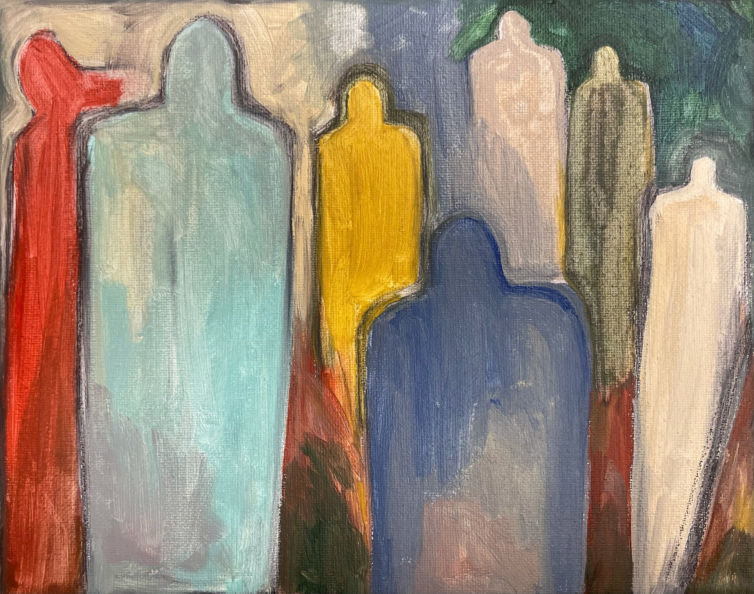 Community Advisory, acrylic and graphite on canvas, 8x 10in, 2026