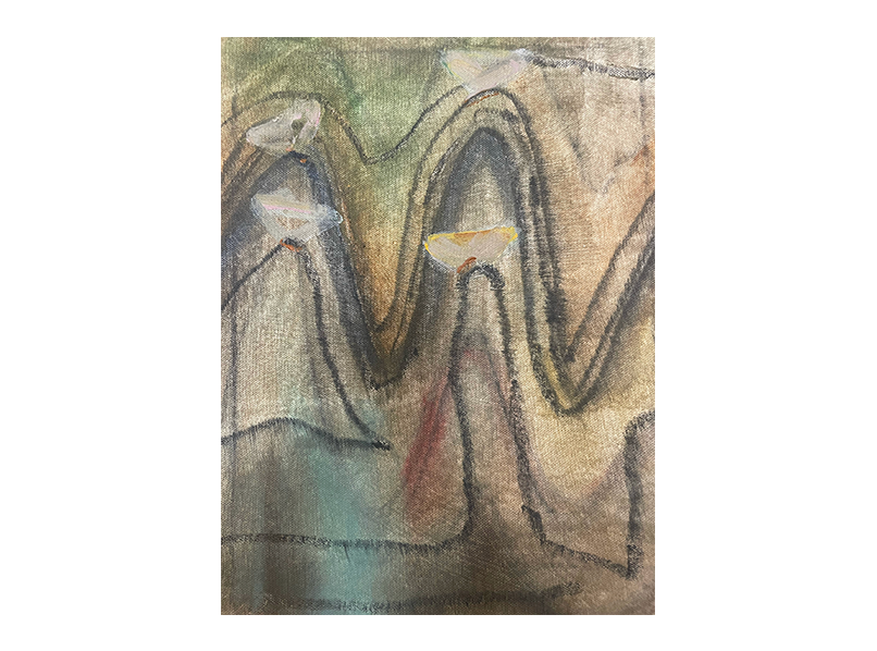 Miniature Pedestal, acrylic and graphite on canvas, 8x 10in, 2026