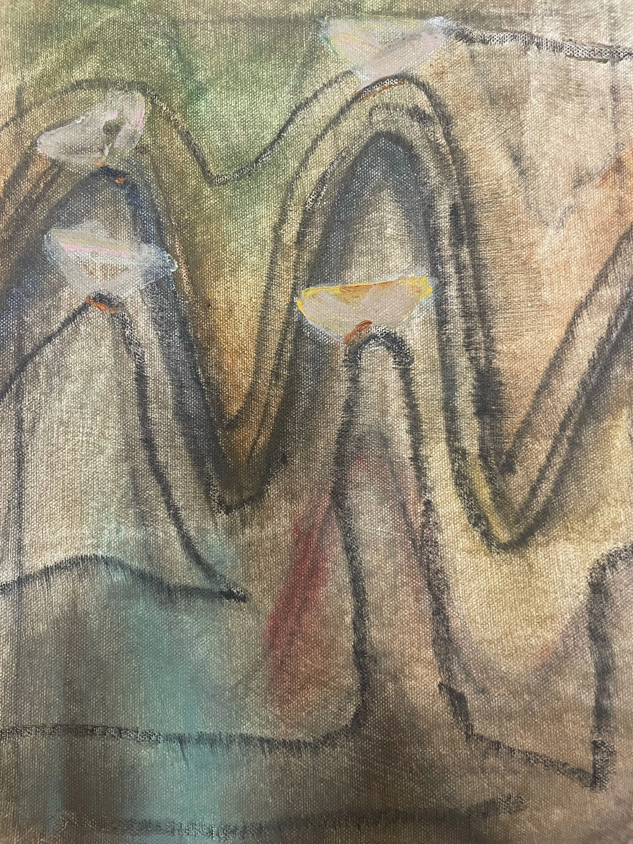 Miniature Pedestal, acrylic and graphite on canvas, 8x 10in, 2026