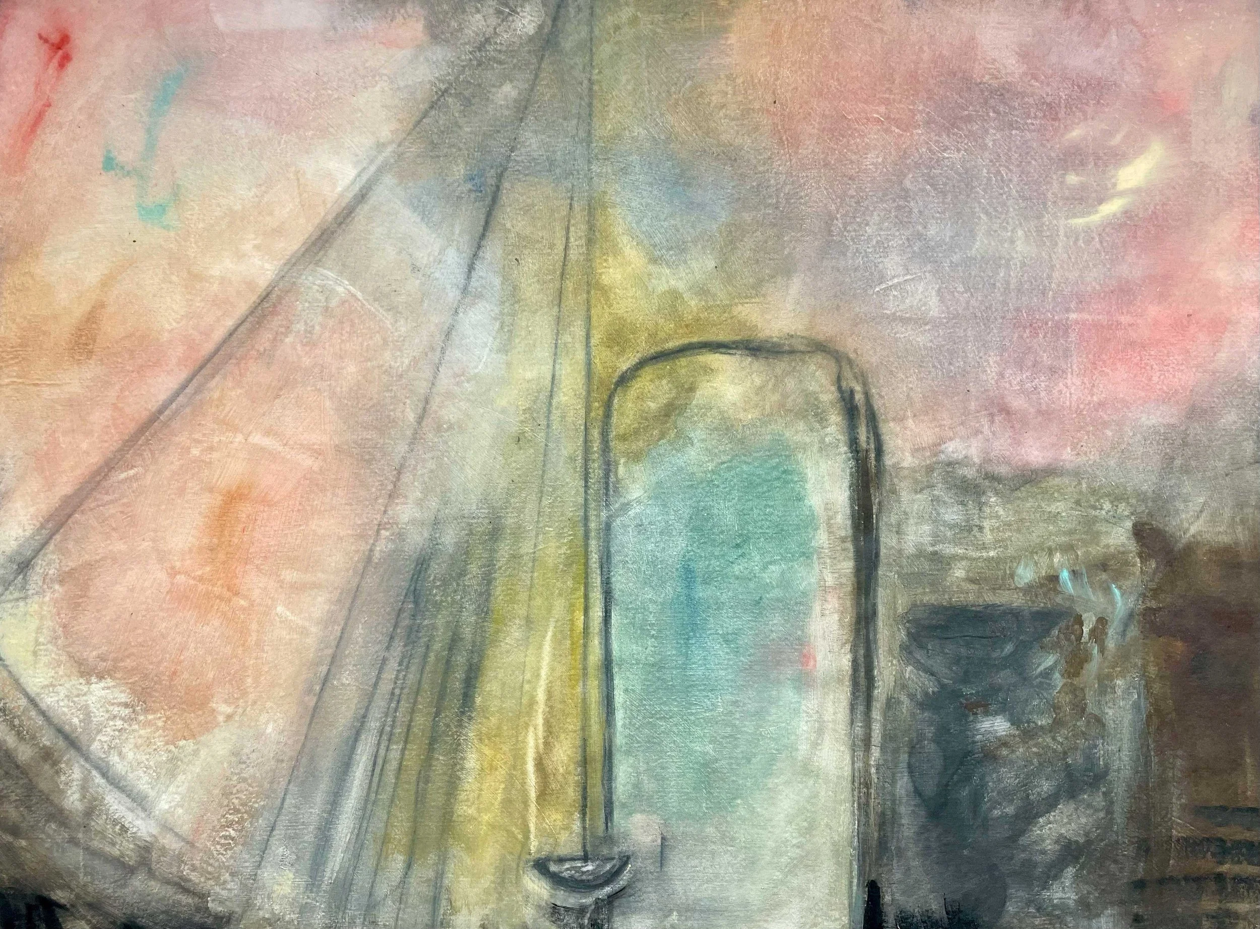 Plumb Bob, 36 x 48in, acrylic and graphite on canvas, 2026