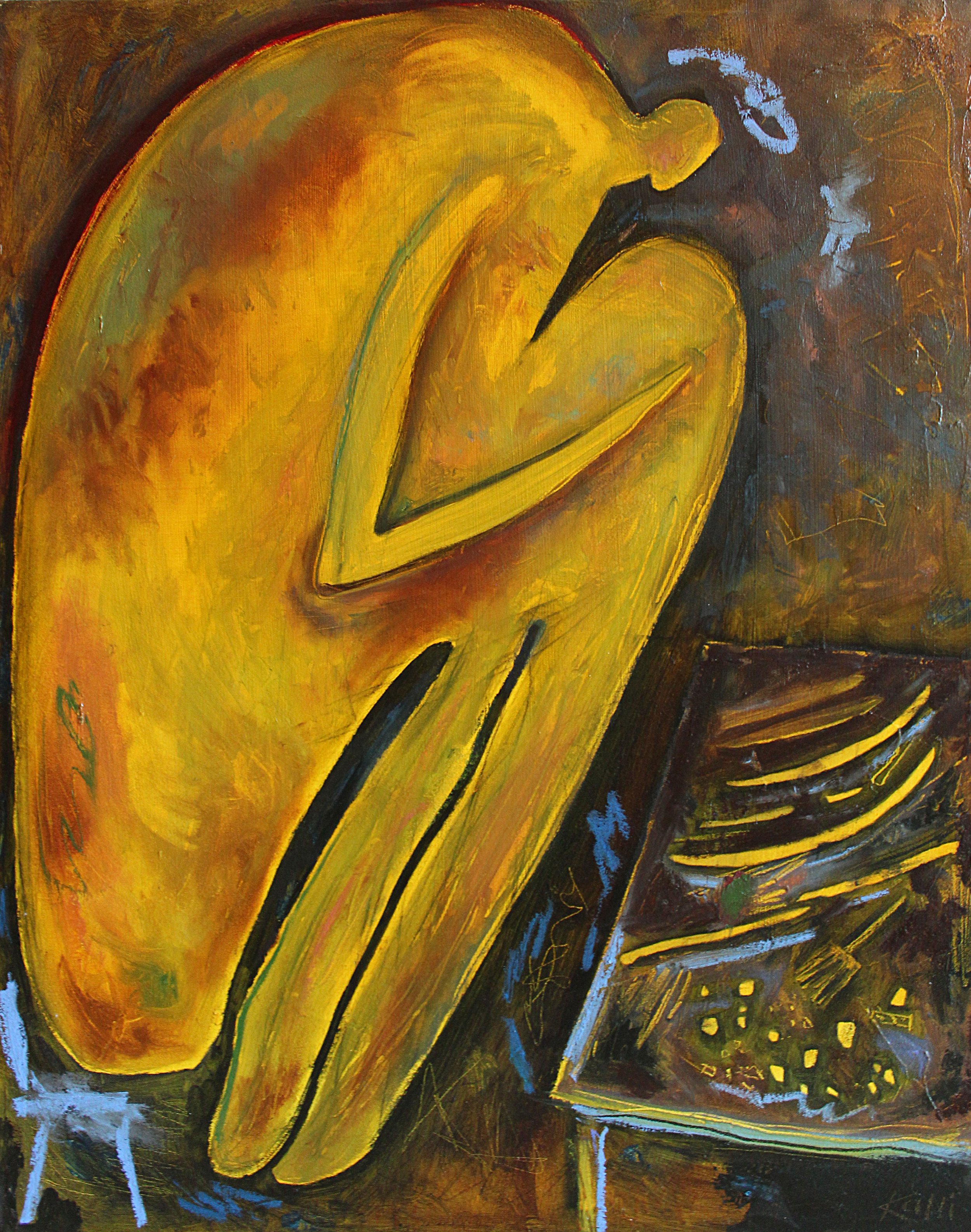 Steward at Work Table, Oil on Canvas, 24x30in