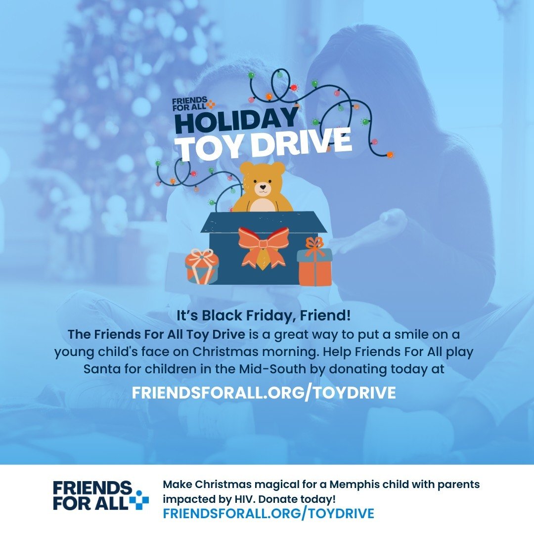 Make Christmas magic for a #Memphis child with parents impacted by HIV this #BlackFriday. Donate today with the link in our bio! #FriendsMemphis