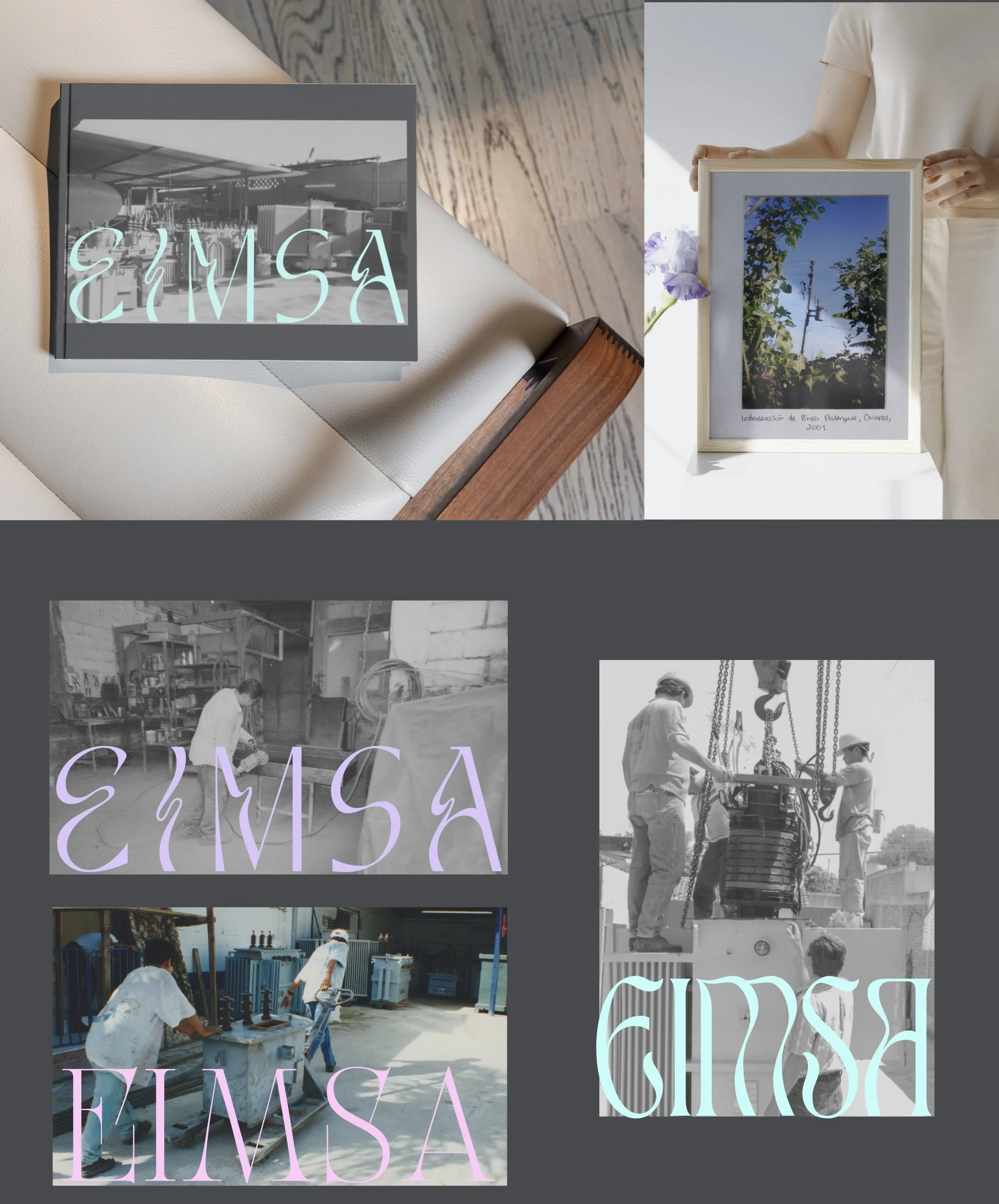 Desarrollo de proyecto para empresa particular. Creación de libro con fotos análogas y encuadre de fotografías de obra eléctrica.
