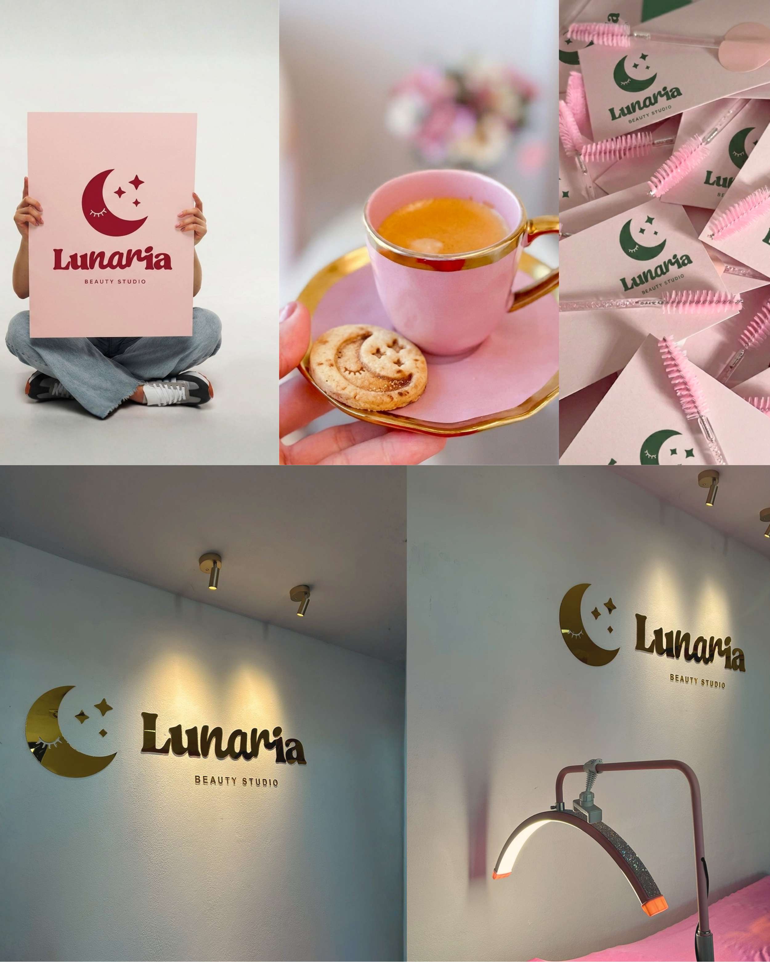 Diseño de Logo. Aplicación en Mockups. Foto Real de Letrero en el Local.