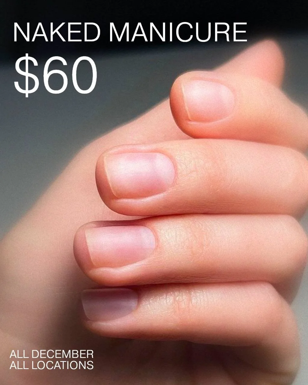 No polish Russian manicure NYC — clean natural nails with detailed cuticle work, December special $60 at Nail Fairy Studio Manhattan and Brooklyn