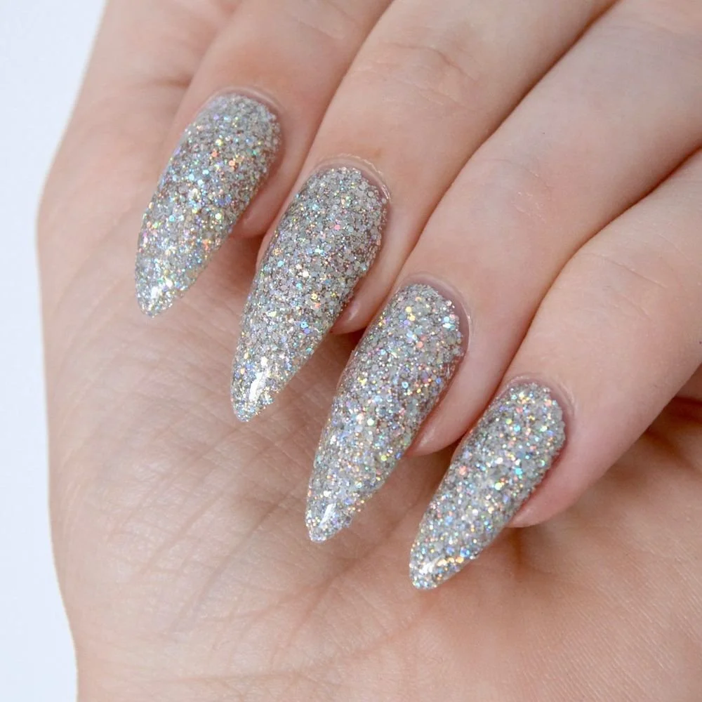 Rhinestone nail art on gel nails — application technique at Nail Fairy NYC salon