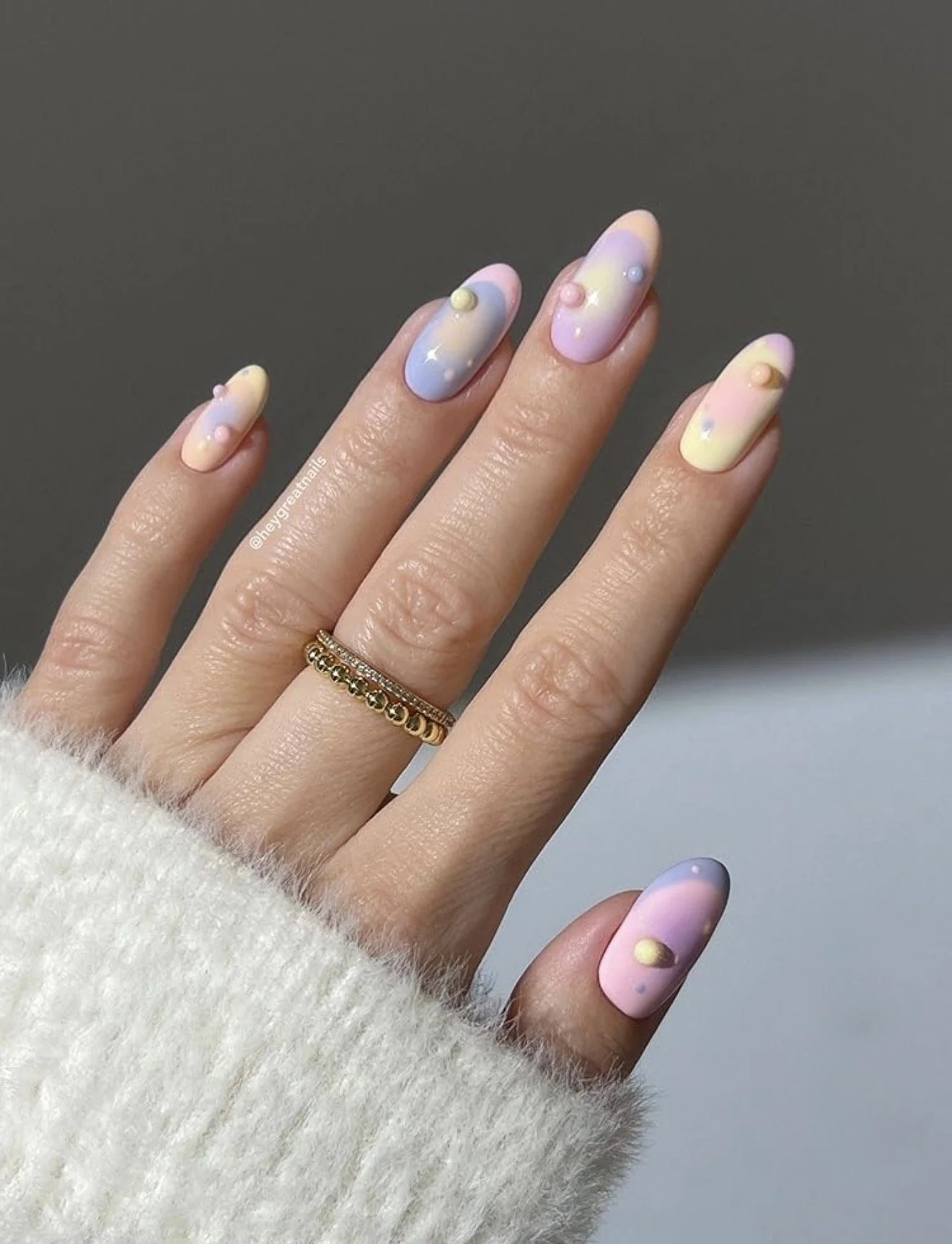 Easter nails 2026 milky lavender Russian manicure Nail Fairy NYC