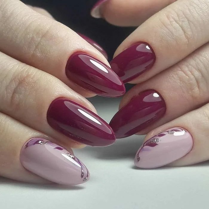 Burgundy nails for fall 2025 — rich wine tones on Russian manicure at Nail Fairy NYC