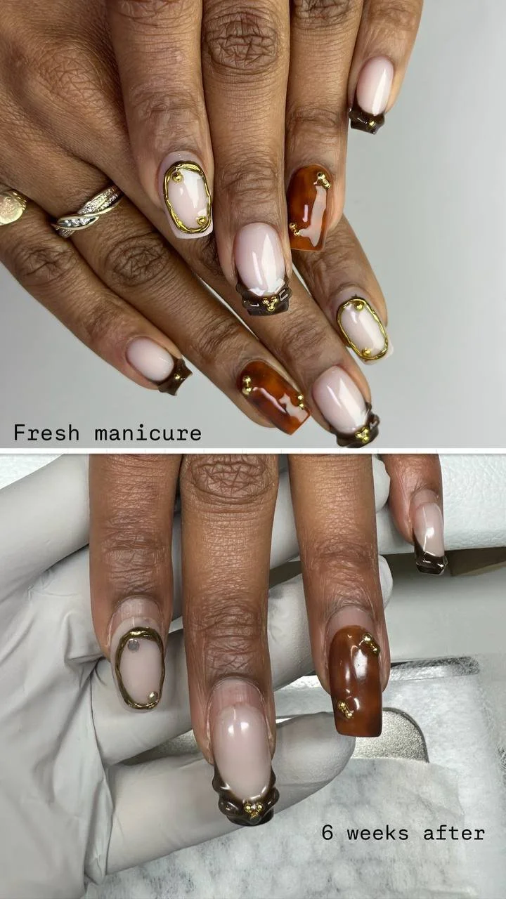 Builder gel nail structure with apex for durability and long lasting manicure in NYC
