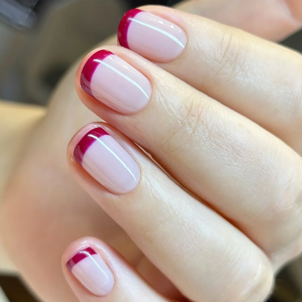 Russian gel manicure with clean cuticle line
