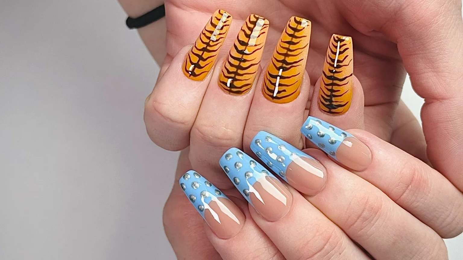 Plastic nail tips applied for nail extensions