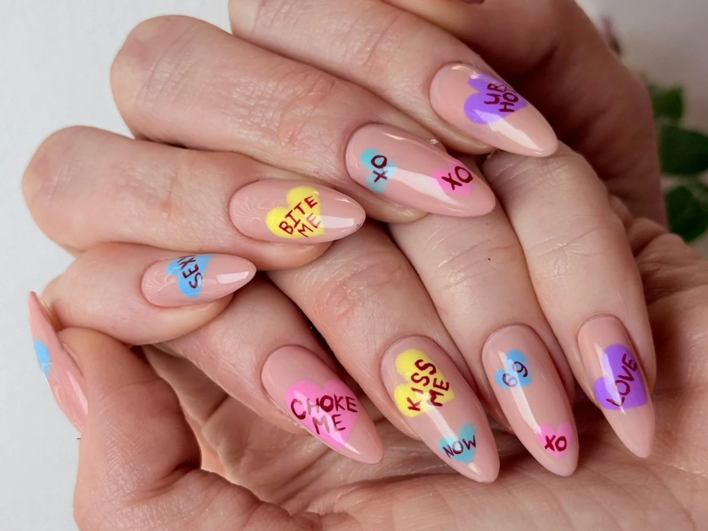 Builder gel nail extensions sculpted on natural nails