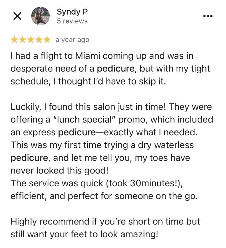 Waterless smart pedicure using podology e-file technique in NYC at Nail Fairy Beauty Studio