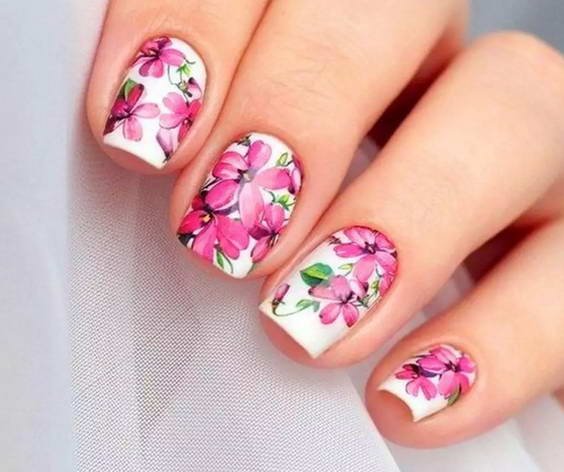 Custom nail design at Midtown Manhattan nail salon — minimalist abstract art in pastel tones