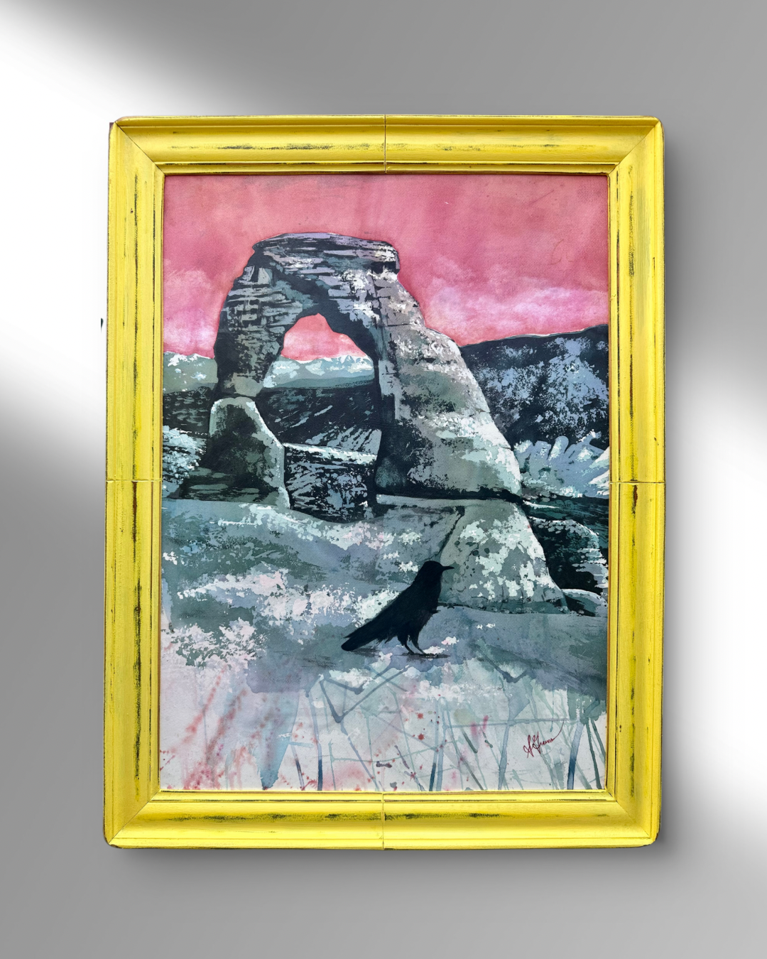 "Time Stands Still," original one-of-a-kind watercolor painting