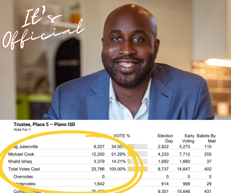 Michael Distefano Cook Michael Cook for Plano ISD Trustee, Place 5