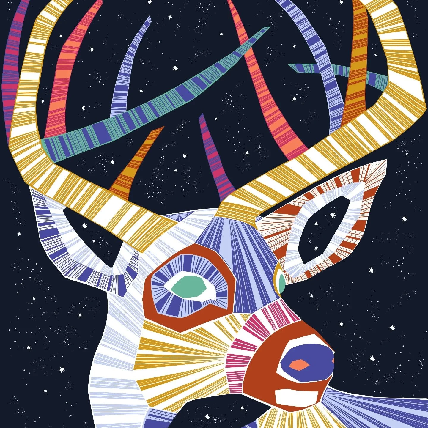 Final illustration in my Cosmic Creatures II series, a mystical deer... 🦌😊💖 This series was a nice way to come back to digital art after a long time away from creating. Looking forward to working through my next series on landscapes where I'm draw