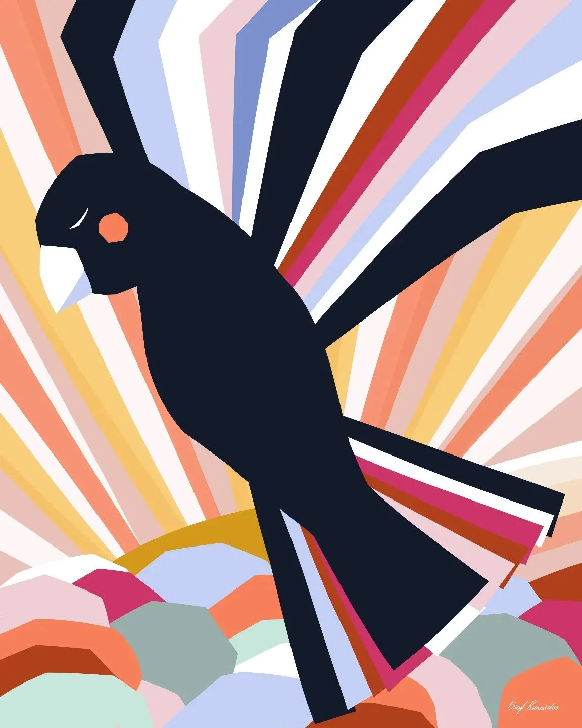 Third artwork in my landscapes series... this one is called 'Sunset Bird' 🌅 #dacylrunnaclesart