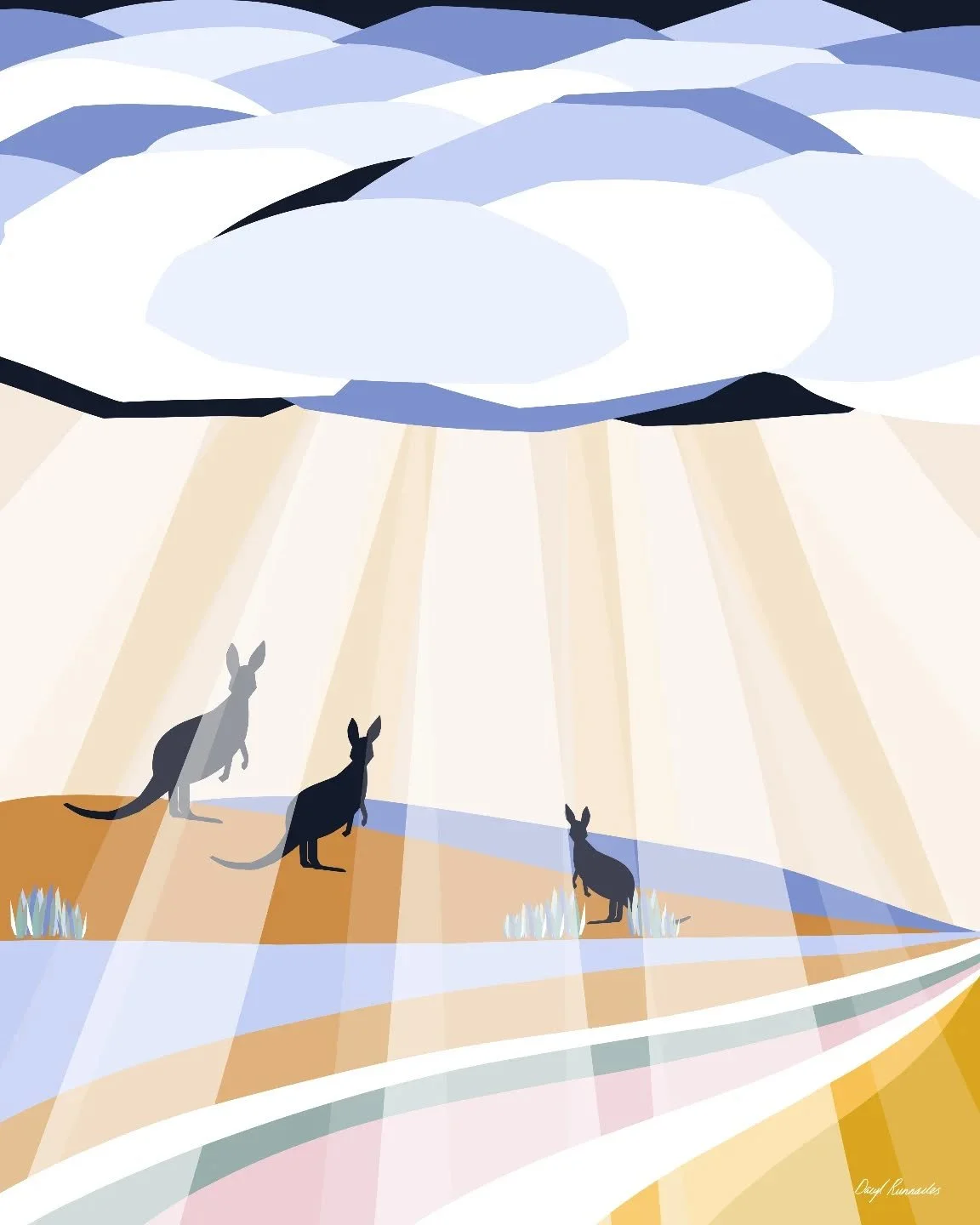 Fourth artwork in my landscapes series... this one is called 'Kangaroo Dam'... pretty happy to finish off this series for now and explore the next theme... 🌞 #dacylrunnaclesart