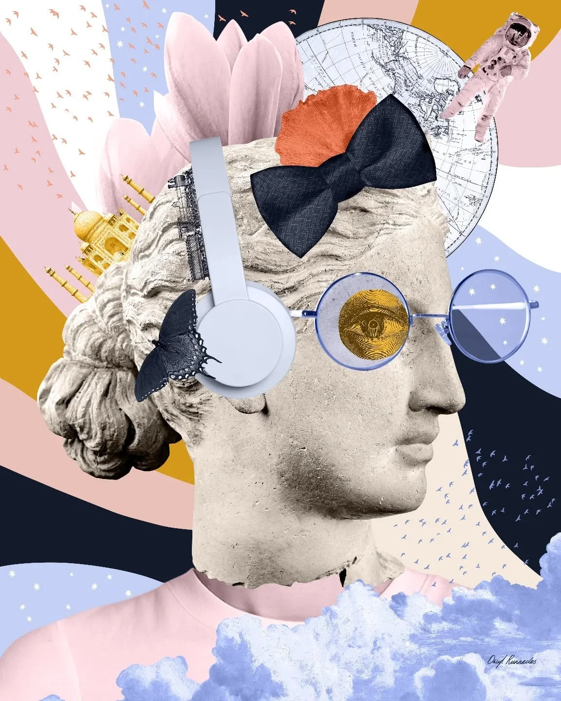 This is 'New Woman 4' which is a continuation of an older series from a couple of years ago that I felt like returning to again... and I always enjoy creating surreal imagery via digital collages! #dacylrunnaclesart