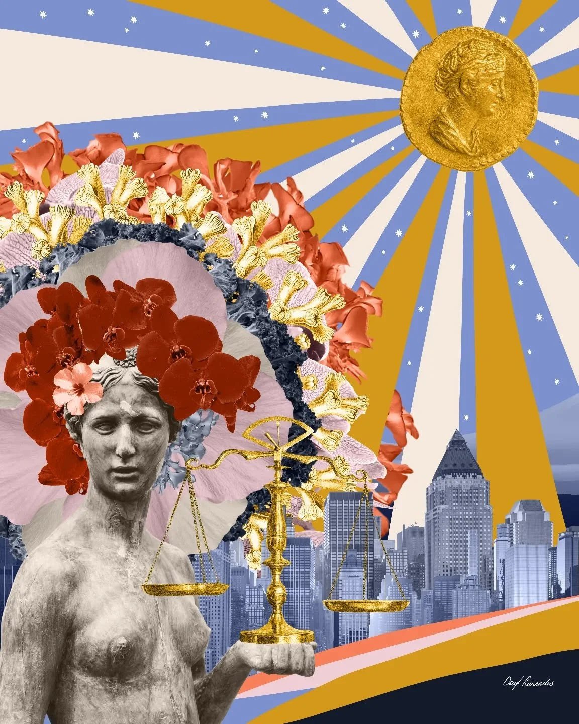 This is 'New Woman 5' in my digital collage series where I explore ideas of femininity in the modern age. In this work, I wanted to explore the ideas of balance and abundance... #dacylrunnaclesart