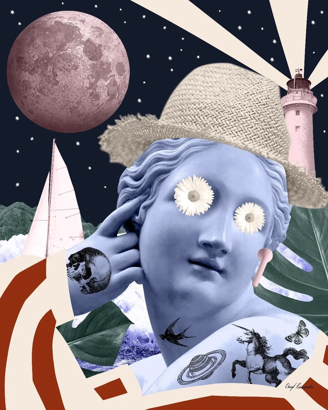 Here's the final digital collage in my New Woman series for now... 'New Woman 6'. In this final piece, I wanted to convey ideas of self-assurance, freedom and looking within... #dacylrunnaclesart