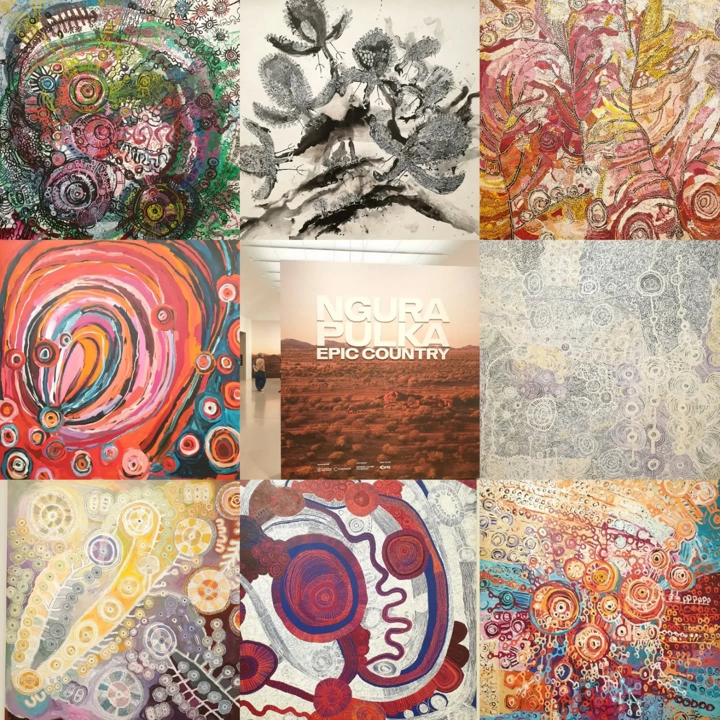 Some of my favourite paintings from the Ngura Pulka Epic Country exhibit at the National Gallery of Australia... this is on until August and definitely worth going more than once, just to take it all in... #nationalgalleryofaustralia