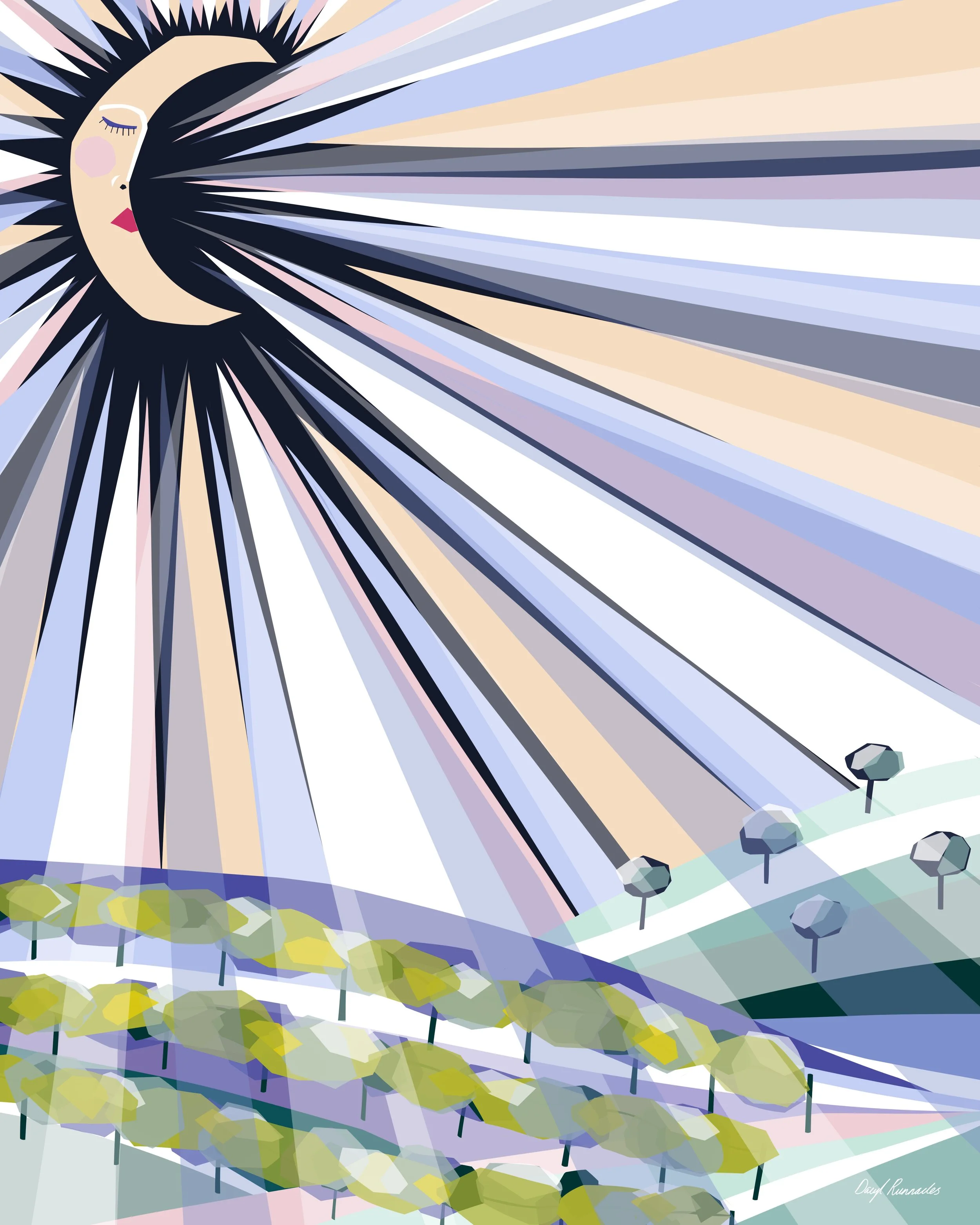 Illustration - Landscapes series - Moon on winery copy.jpg