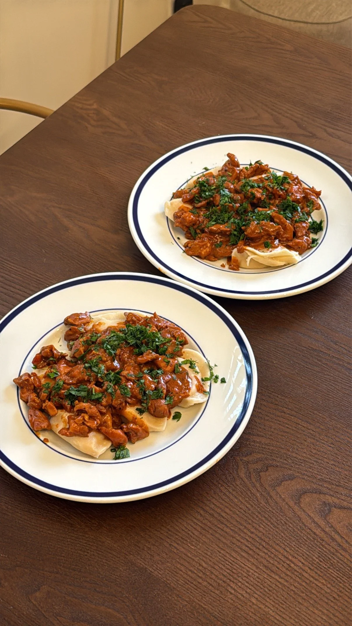 Chicken Paprikash and Pierogi