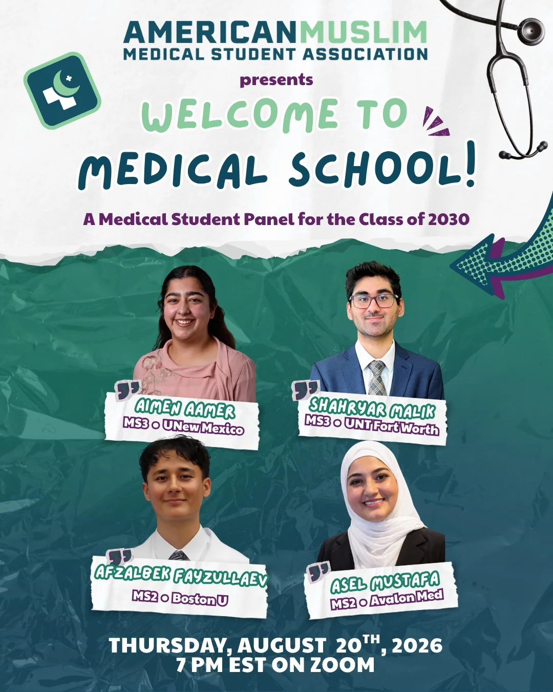 🎉 WELCOME TO MEDICAL SCHOOL! 🩺📚⁠
⁠
Starting medical school is exciting, overwhelming, and full of questions&mdash;but you don&rsquo;t have to navigate it alone! Join AMMSA for a virtual medical student panel designed specifically for the Class of 