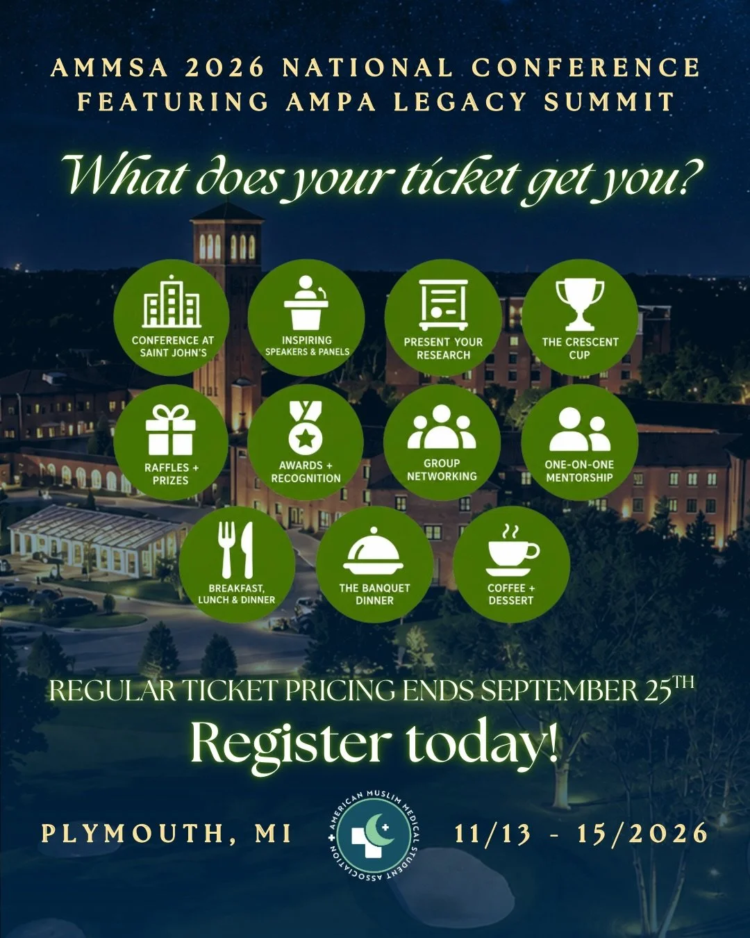 What does your AMMSA 2026 ticket get you? 👀⁠
From inspiring speakers and research presentations to mentorship, networking, competitions, awards, and plenty of good food, this year&rsquo;s conference is about so much more than a weekend away. ⁠
⁠
✨ E