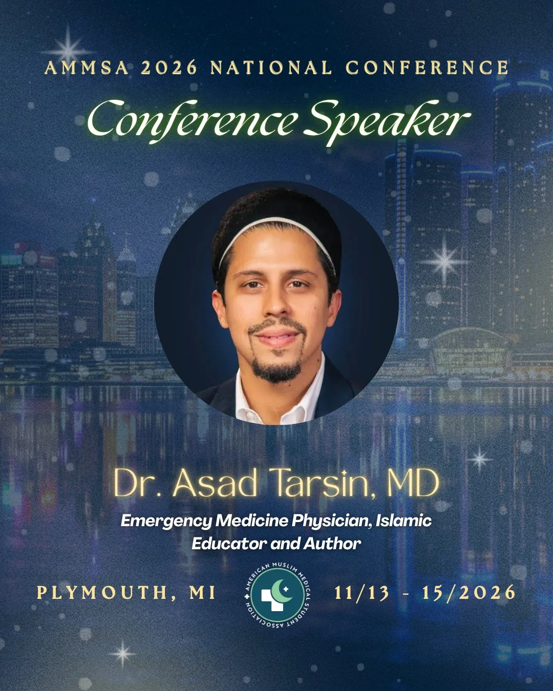 Our next speaker reveal is here! ✨ Join us in welcoming Dr. Asad Tarsin to the AMMSA 2026 National Conference!⁠
⁠
Dr. Asad Tarsin is an emergency medicine physician, Islamic educator, and author. After completing his bachelor's degree in Islamic stud