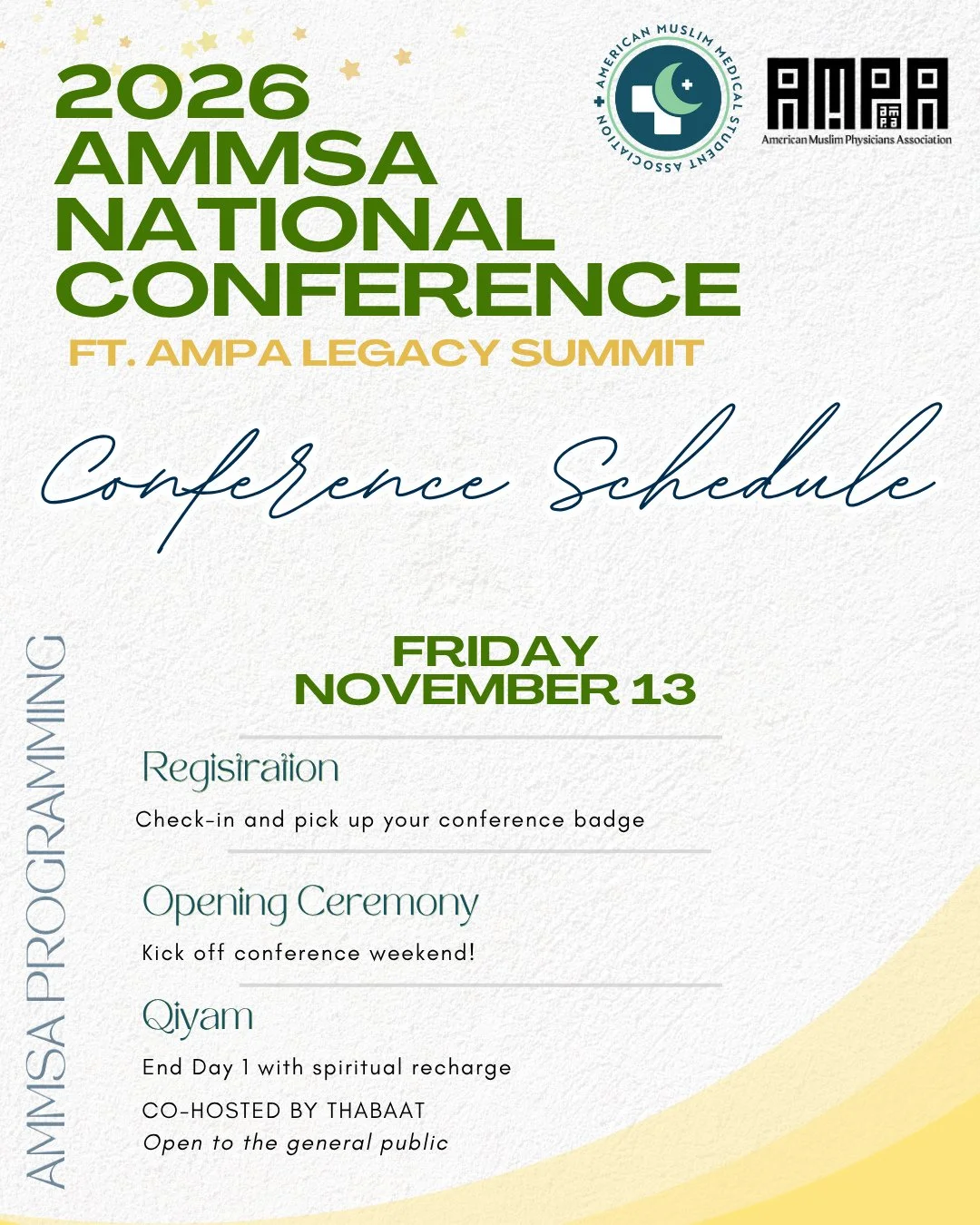 🩺✨ 38 DAYS TO GO!

The 2026 AMMSA National Conference is officially getting closer! Join us at Saint John&rsquo;s Resort in Plymouth, MI from Friday, November 13 &ndash; Sunday, November 15 for an unforgettable weekend of learning, networking, and c
