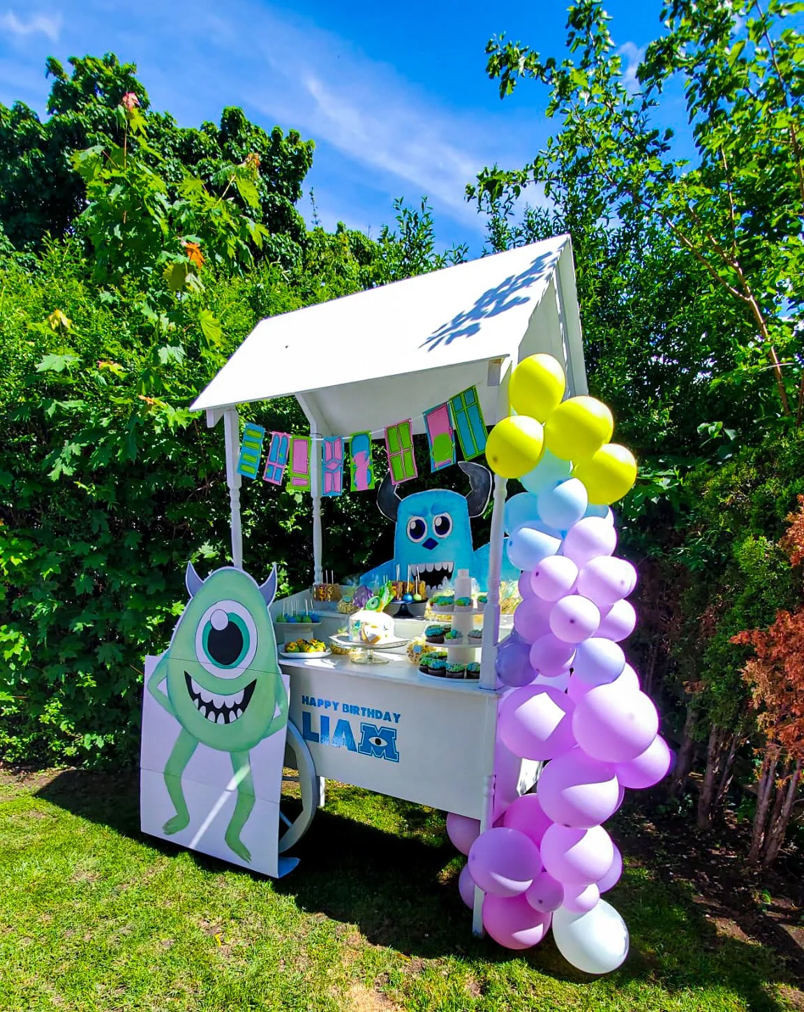 Birthday Party Sweets Cart &  Balloons
