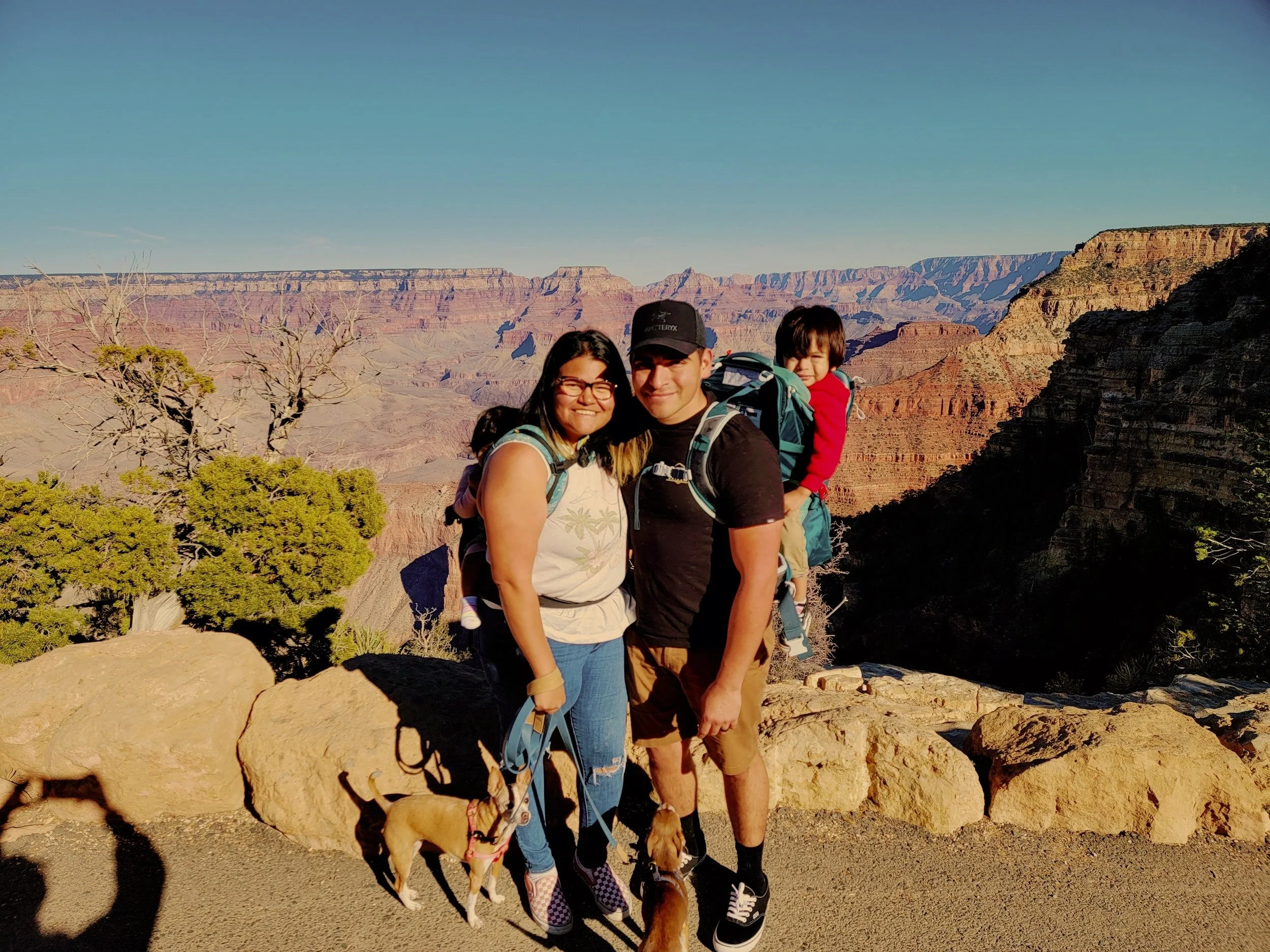 Family Hiking at the Grand Canyon in Arizona.