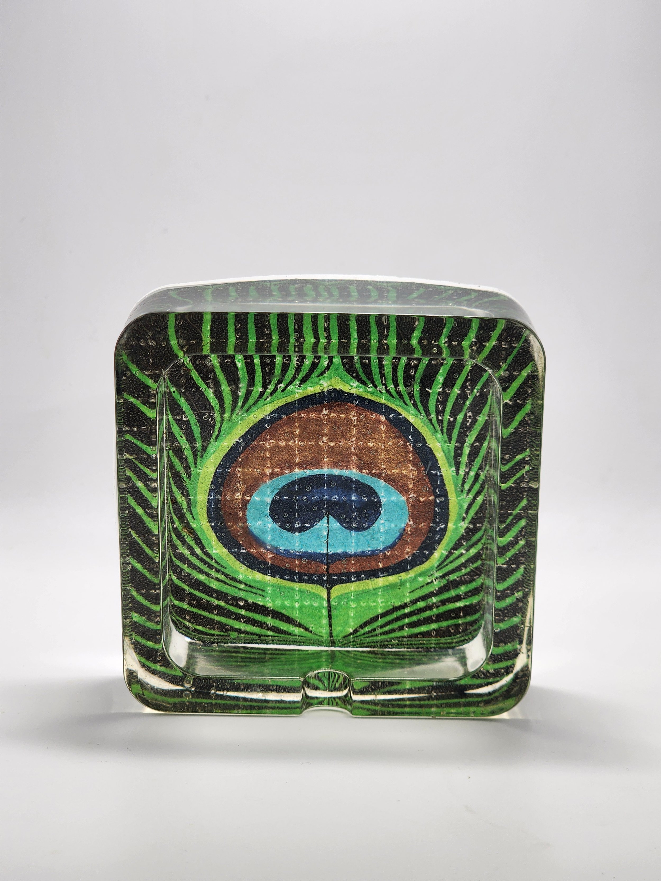 Peacock Blotter Art Ashtray