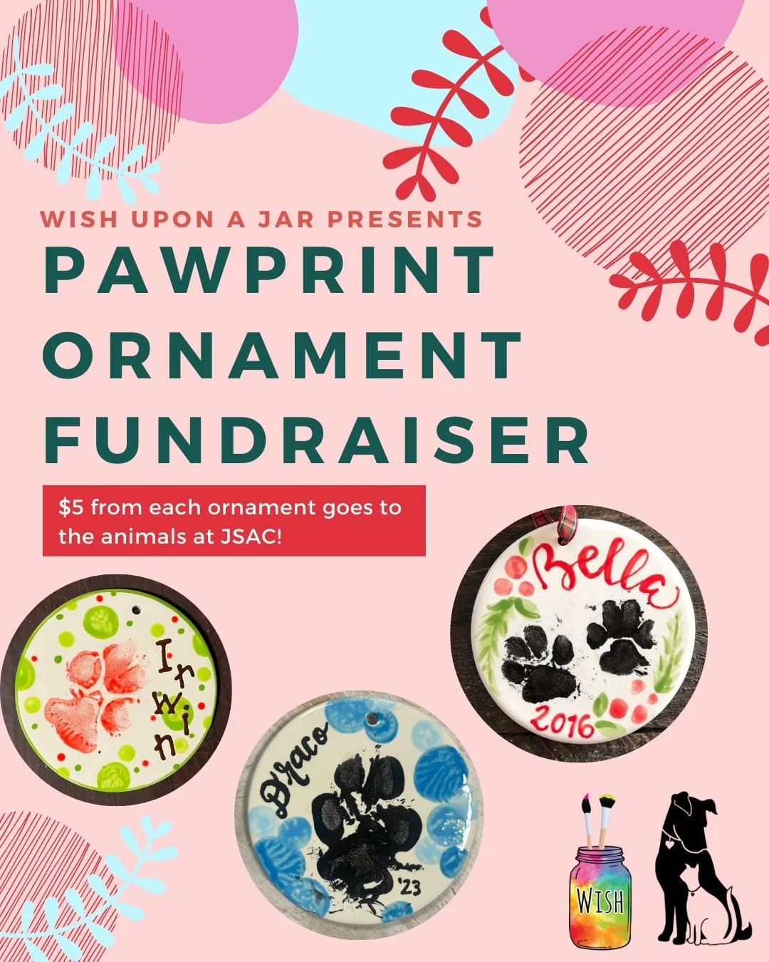 In honor of Giving Tuesday we want to remind you of our annual fundraiser for @jerseyshoreanimalcenter 🐾 We&rsquo;ll be at JSAC this Sunday offering paw print ornaments at their Photos with Santa event. $5 from every ornament goes to helping the ani