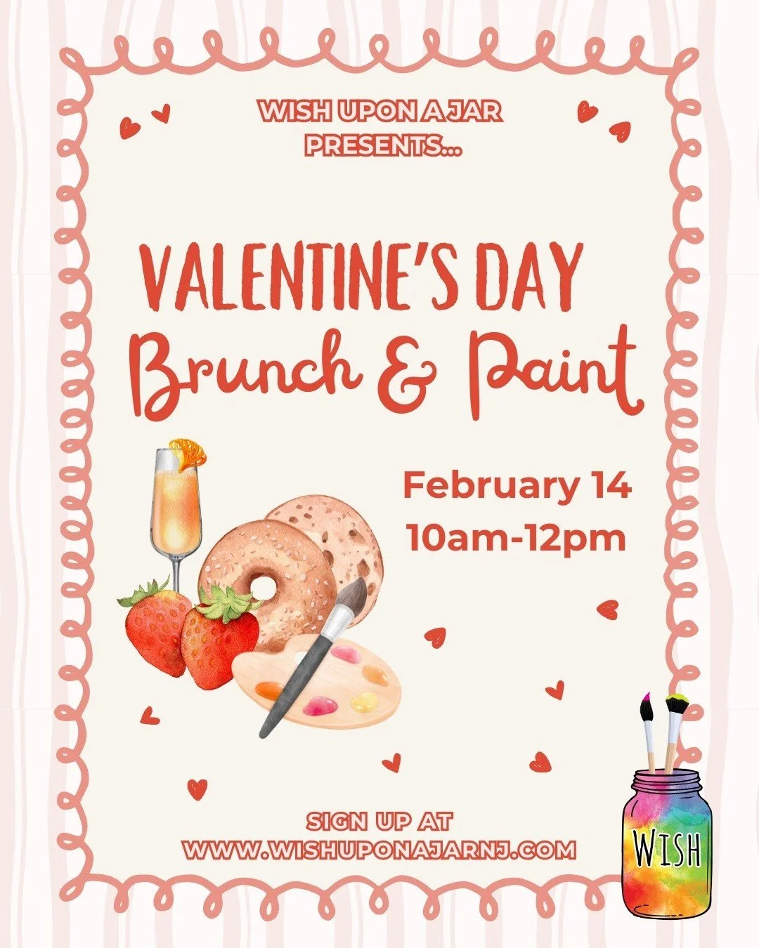 We're so excited to host our first ever Valentine's Day Brunch &amp; Paint! Bring your valentine, your galentines, or your family - everyone is welcome and we have ceramic pieces to fit everyone's interests. We'll have bagels, pastries, and coffee fr