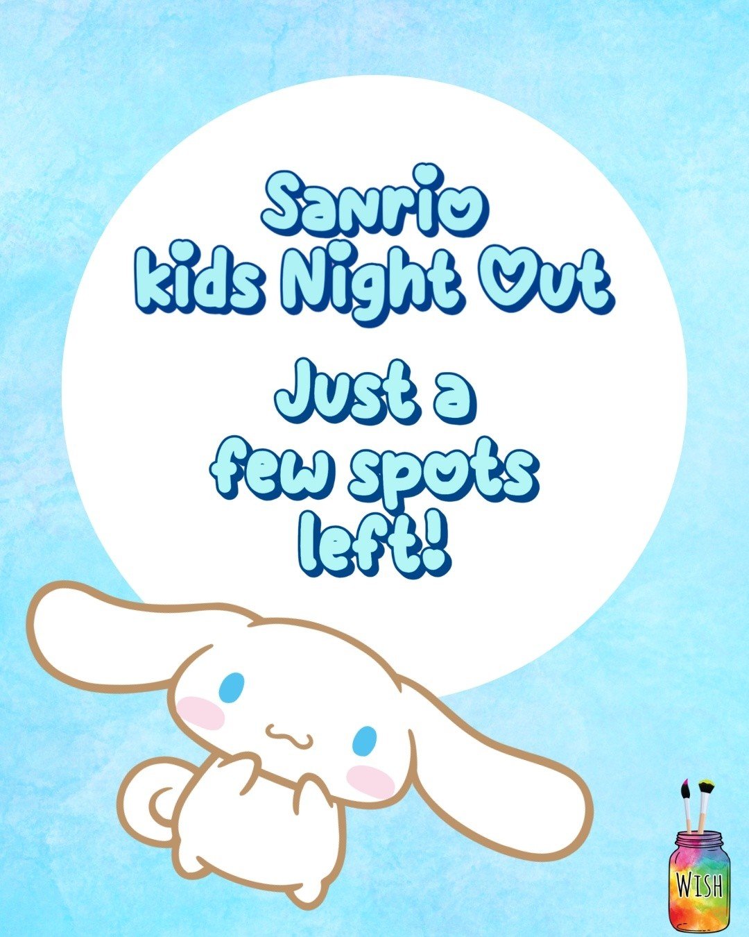 Our Sanrio Kids Night Out on 2/13 is filling up, be sure to reserve a space before we sell out! Ticket link in bio 🎨