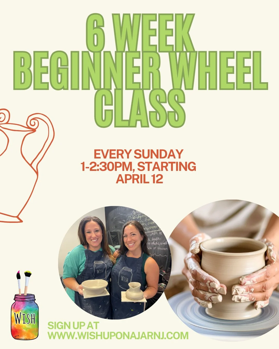 Our next six week beginner wheel class session starts next month! Great for those who want to learn the basics of wheel throwing a little more in depth than what we do in our try-it sessions. And, everyone who completes this class is able to attend o