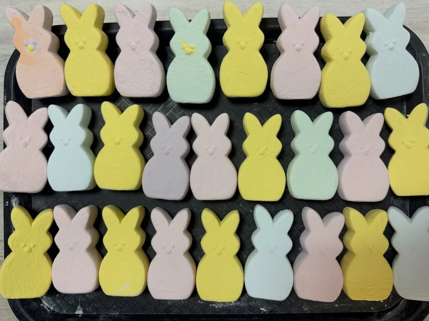 Swipe to fire the peeps 🔥 These were painted by the lucky students at Cecil S. Collins school in Barnegat who won our classroom egg &amp; peep painting party. We think they did an amazing job! 🐰