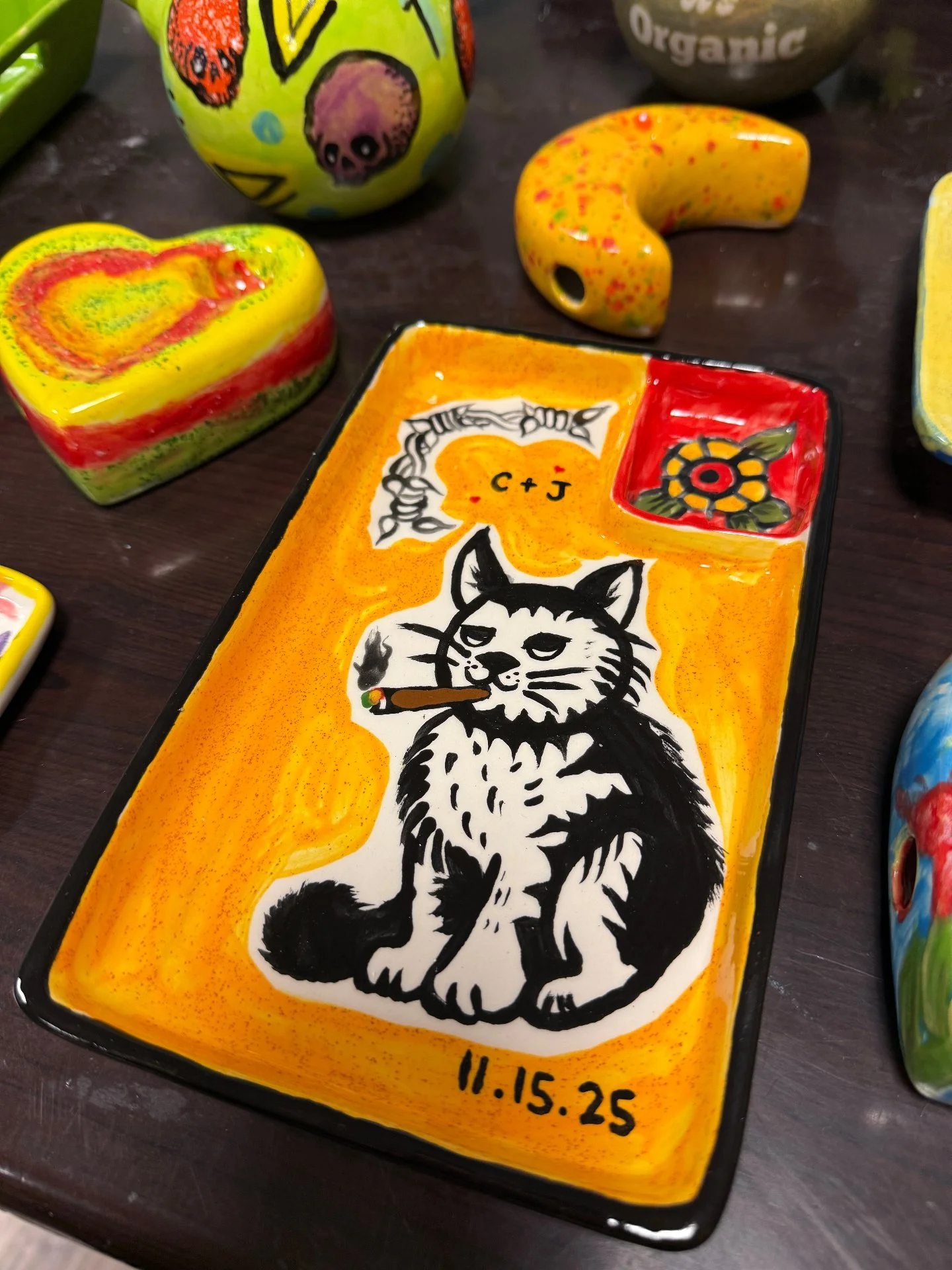 Some creations from our last 420 night 🎨 We have two coming up this week- on Monday the 20th and Sunday the 26th. We have less than 10 spots left at each session, hit the link in our bio to save yours!