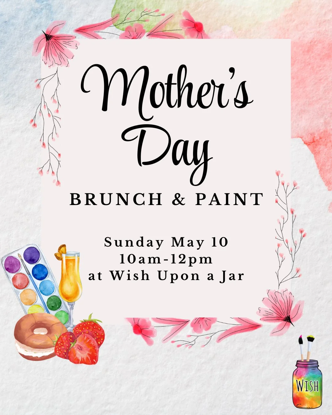 Spots are still open for our Mother&rsquo;s Day Brunch &amp; Paint! 🥯🥂Treat yourself (and Mom!) to a relaxing morning filled with delicious brunch and quality time together. We'll have a buffet featuring food from local businesses, as well as a mim