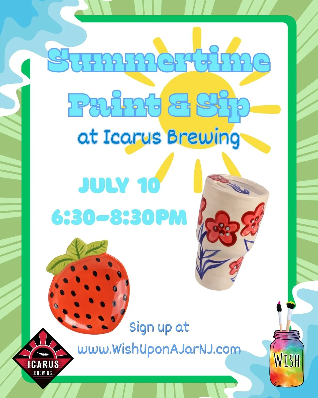 We're back with our friends at @icarusbrewing to bring you another Paint &amp; Sip! We'll be bringing a selection of trendy ceramics, as well as a rainbow of paints and glazes to choose from. This event is 21+ only and is open to all levels of artist