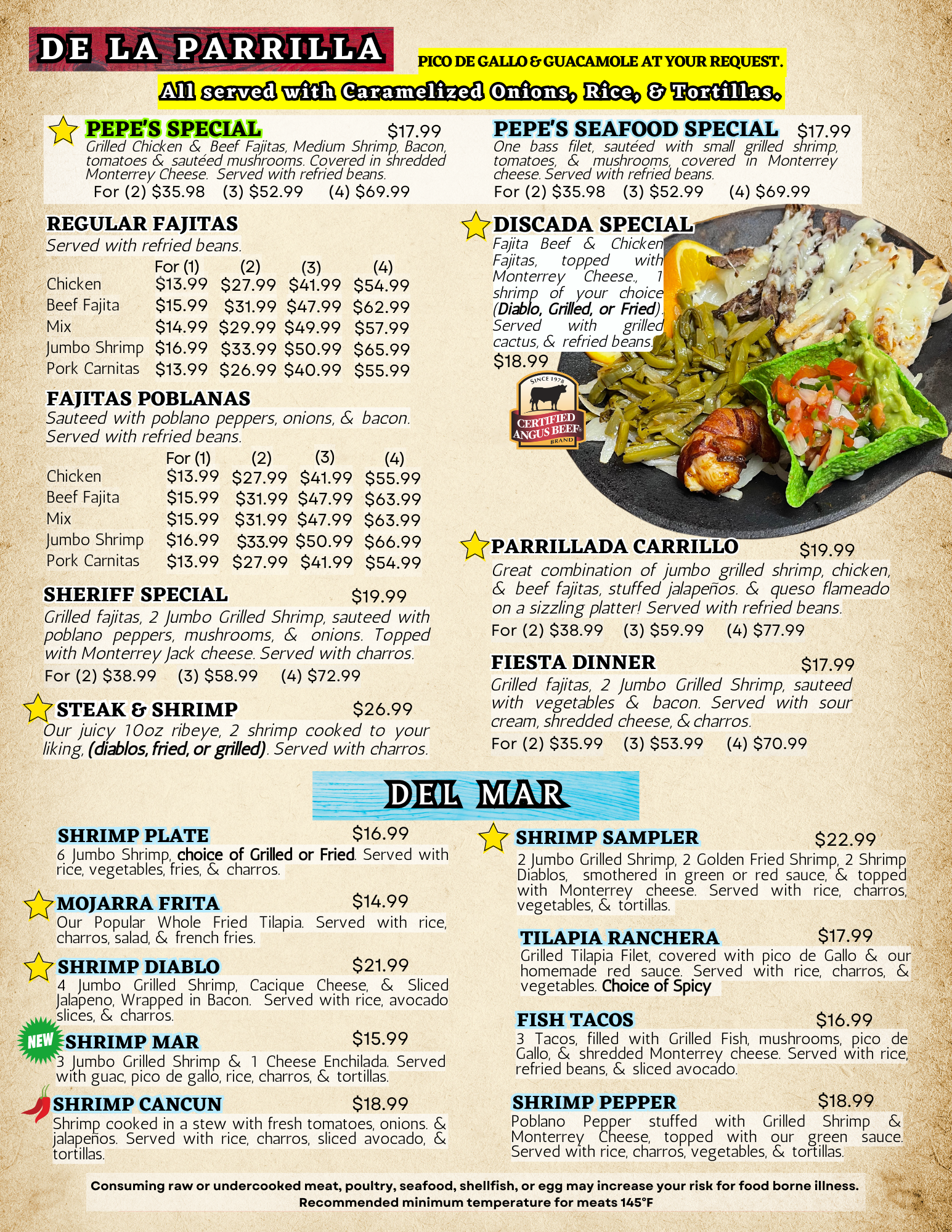 Menu Rancho Grande Conroe