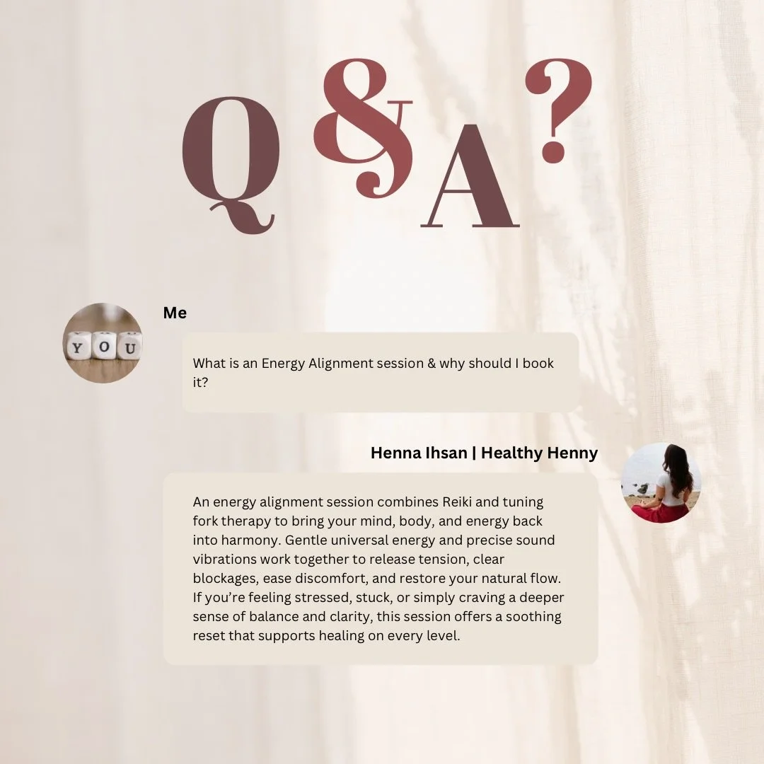 Stressed? Stuck energy? Seeking clarity? Here&rsquo;s what each of my energy healing sessions can do for you. ✨

Still unsure which session to book? dm me, let&rsquo;s talk it through. ◡̈ 

Thank you for choosing me to be a part of your journey. 💛

