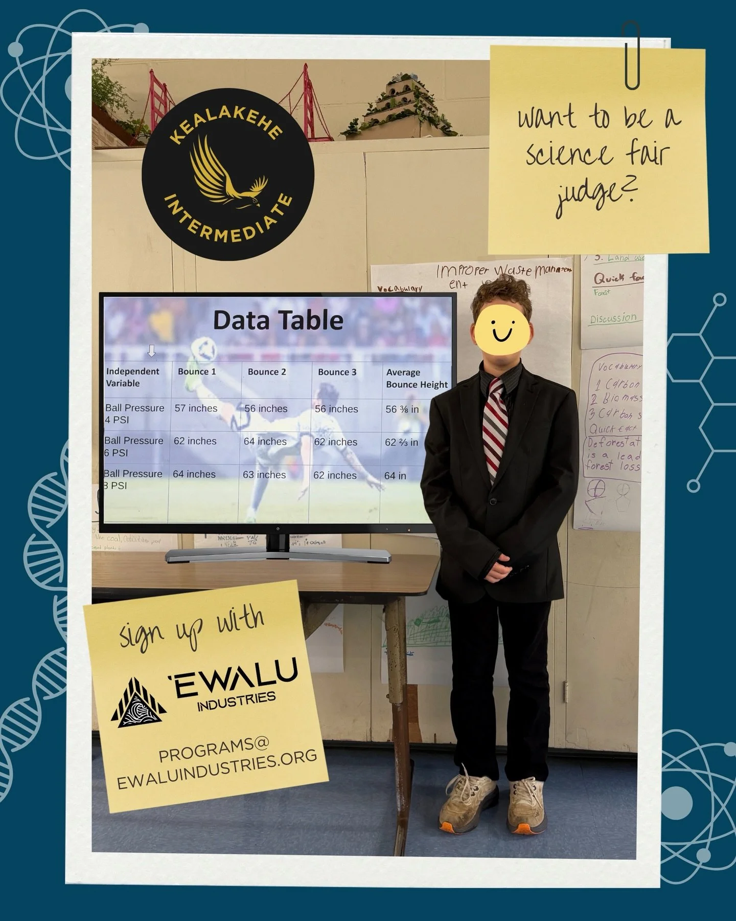 Science, curiosity, and so much impressive thinking at @kealakehe_intermediate school-wide science fair! 🔬✨ Every 6&ndash;8th grade student designed and conducted a scientific project and it was amazing to see their ideas come to life.

This student