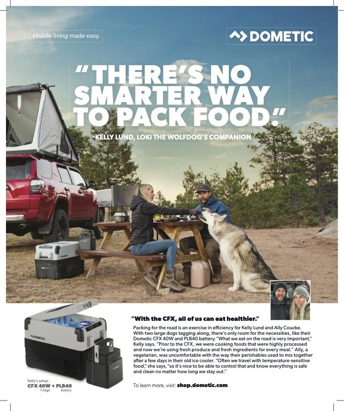 Dometic + Loki the Wolf Dog Print Campaign