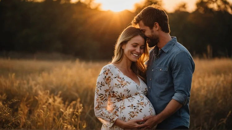 Calm, happy pregnant woman preparing for birth with hypnobirthing